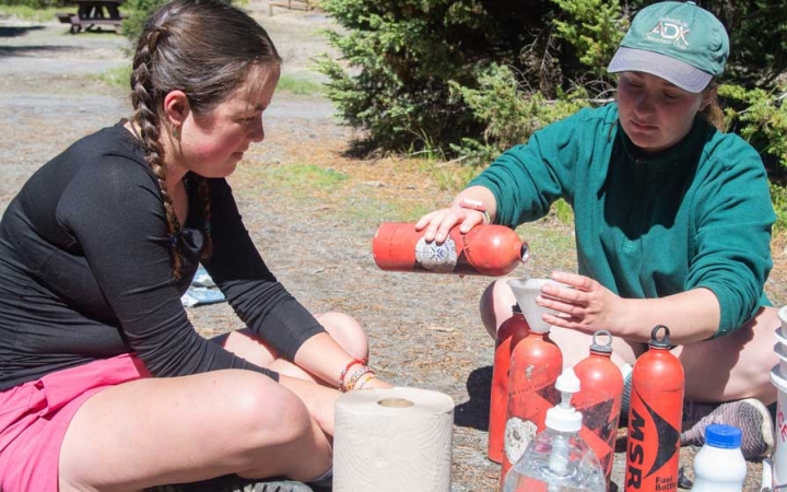 teens learn backpacking skills